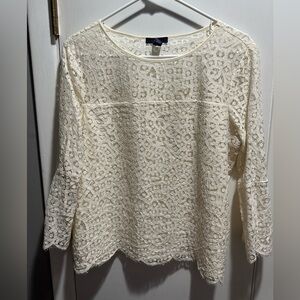 Gap 3/4 sleeve white blouse